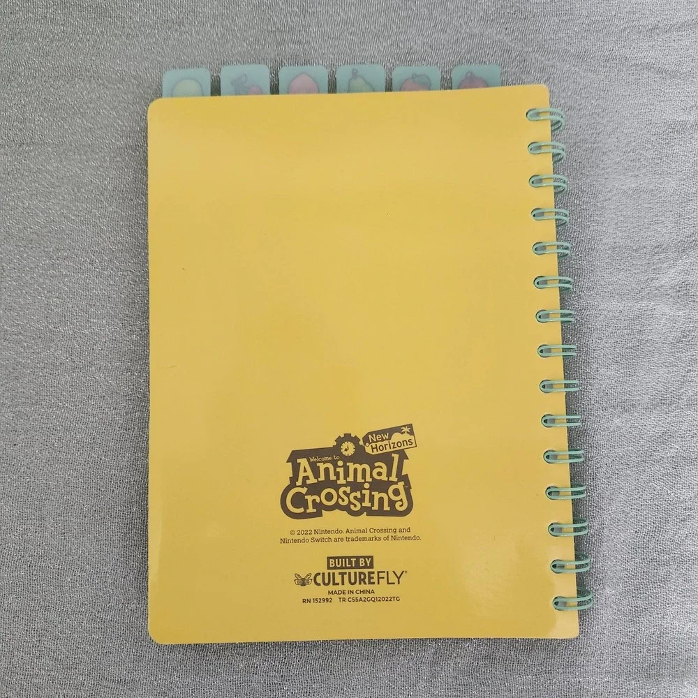 Animal Crossing New Horizons Spiral Notebook CultureFly Nintendo Fruit Tabs